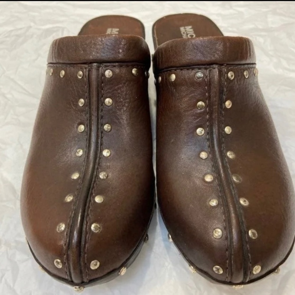Michael Kors dark brown studded clogs sz 5.5